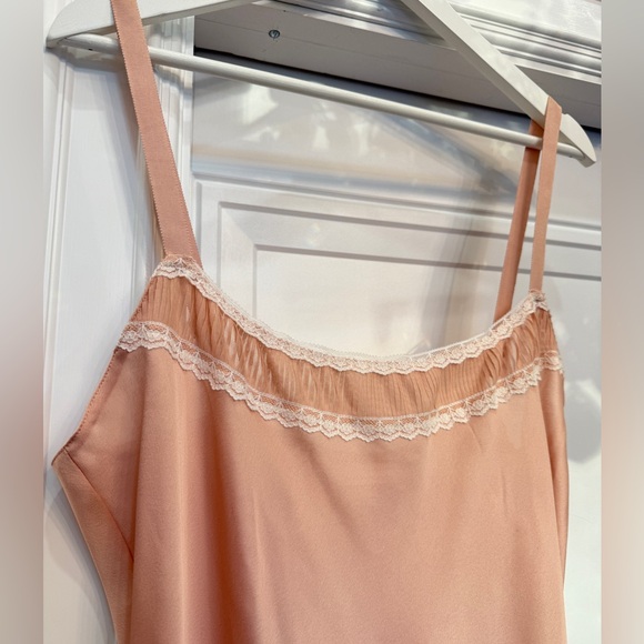 Victoria’s Secret Lace Babydoll 2000s Peach Slip Large Festival - Picture 3 of 5